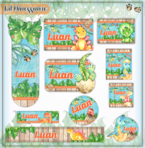 Etiqueta Escolar Dino Baby