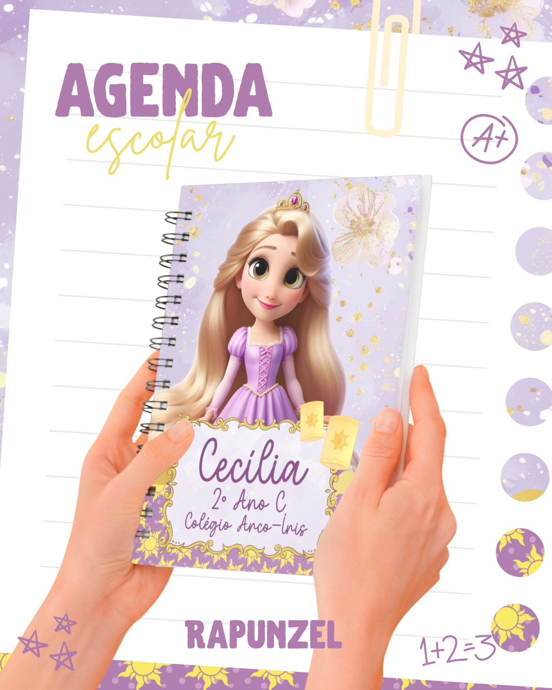 Capa Agenda Escolar A5 Rapunzel