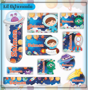 Etiqueta Escolar Astronauta