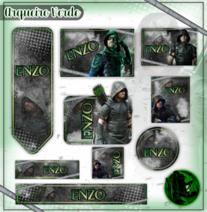 Etiqueta Escolar Arqueiro Verde