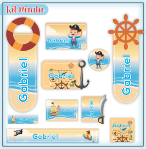 Etiqueta Escolar Piratas