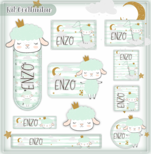 Etiqueta Escolar Ovelhinha Menino