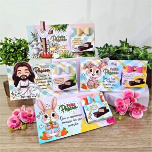 4 Modelos De Cards Para 2 Bis - Páscoa Coelhos E Cristã