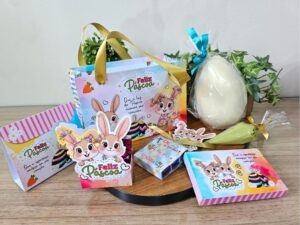 Kit Sacolinha e Guloseimas Páscoa Coelhos