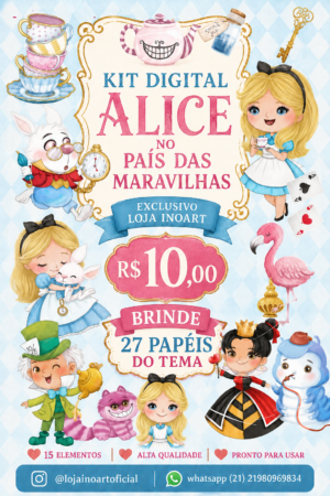Kit Digital Alice no País das Maravilhas