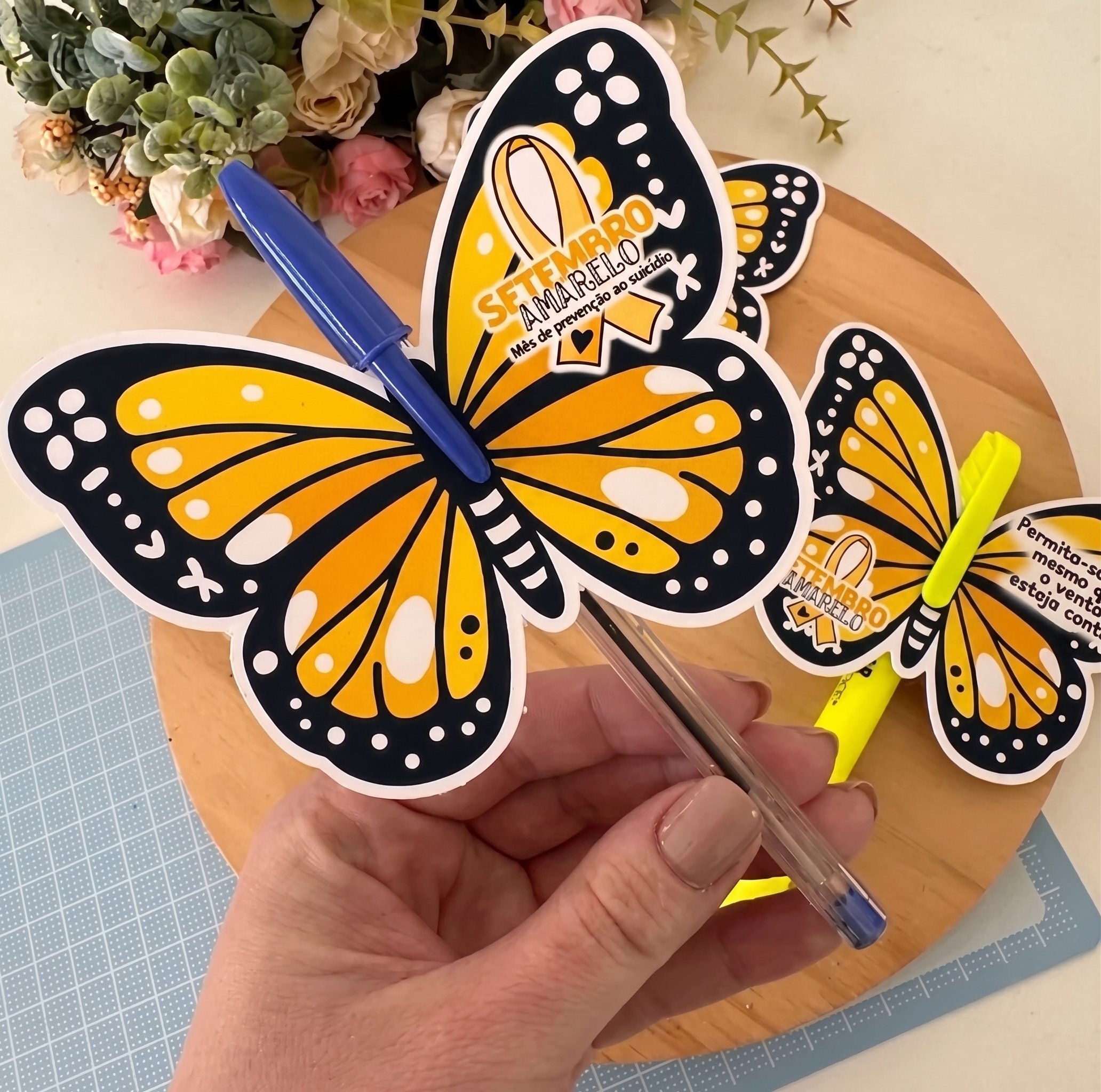 Card Borboleta Setembro Amarelo