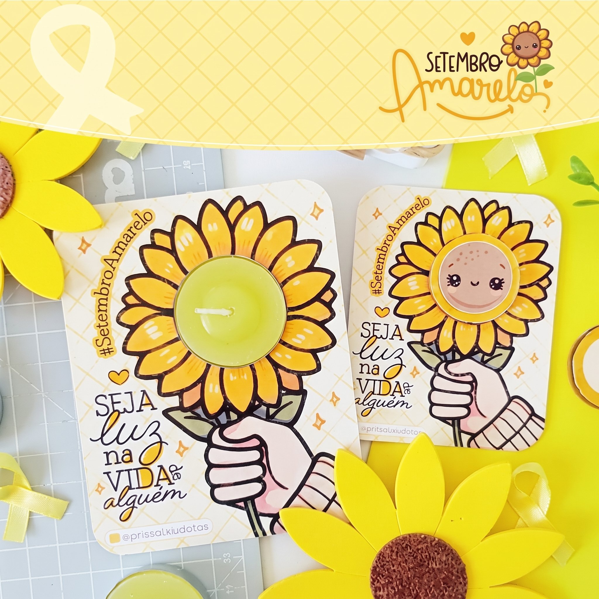 Cartão Mini Vela Setembro Amarelo