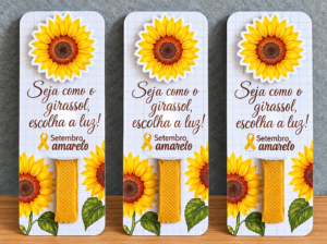 Card Mini Lixa Girassol Setembro Amarelo