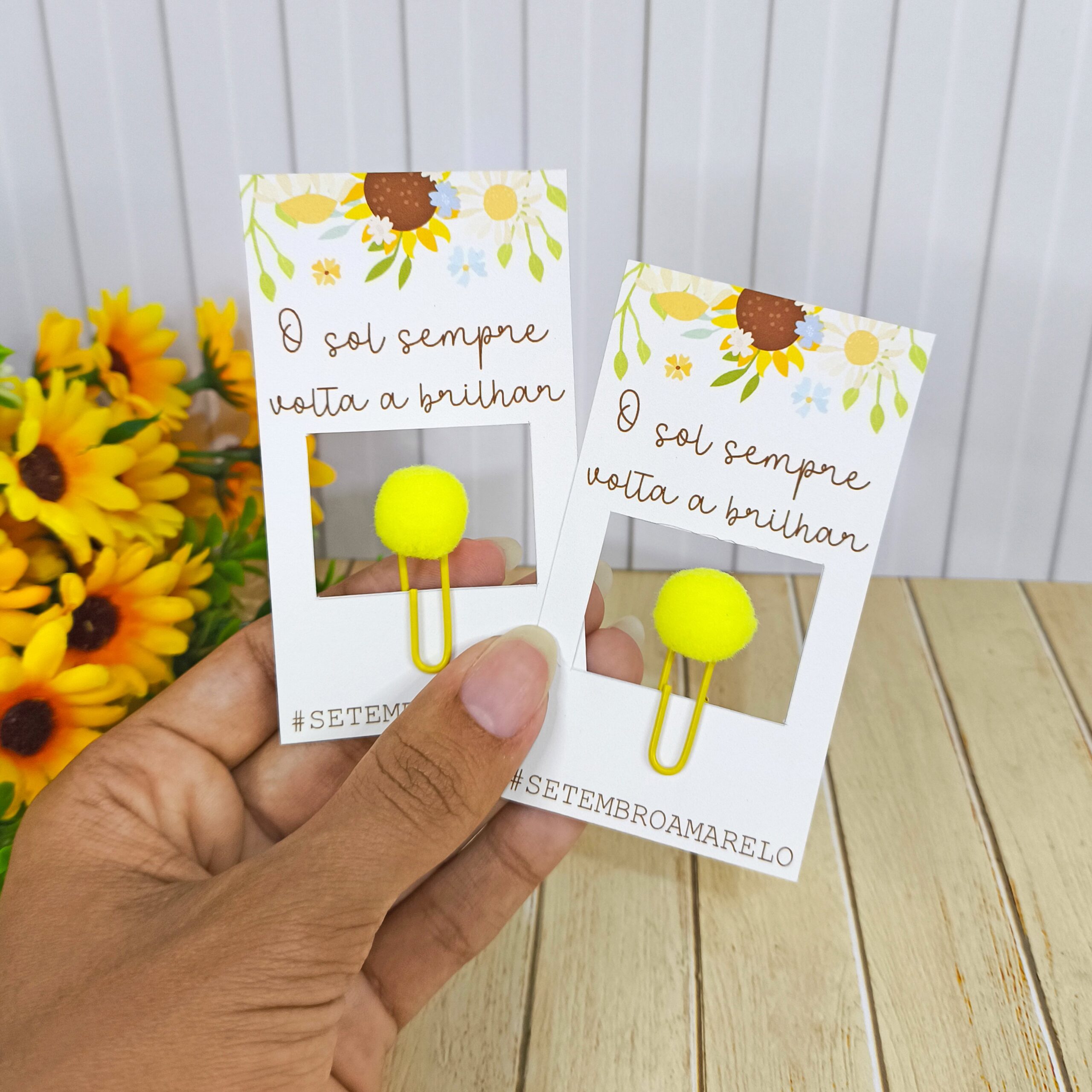 Card Pompom Setembro Amarelo