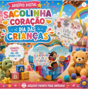 Sacolinha Coraçao Dia Das Crianças