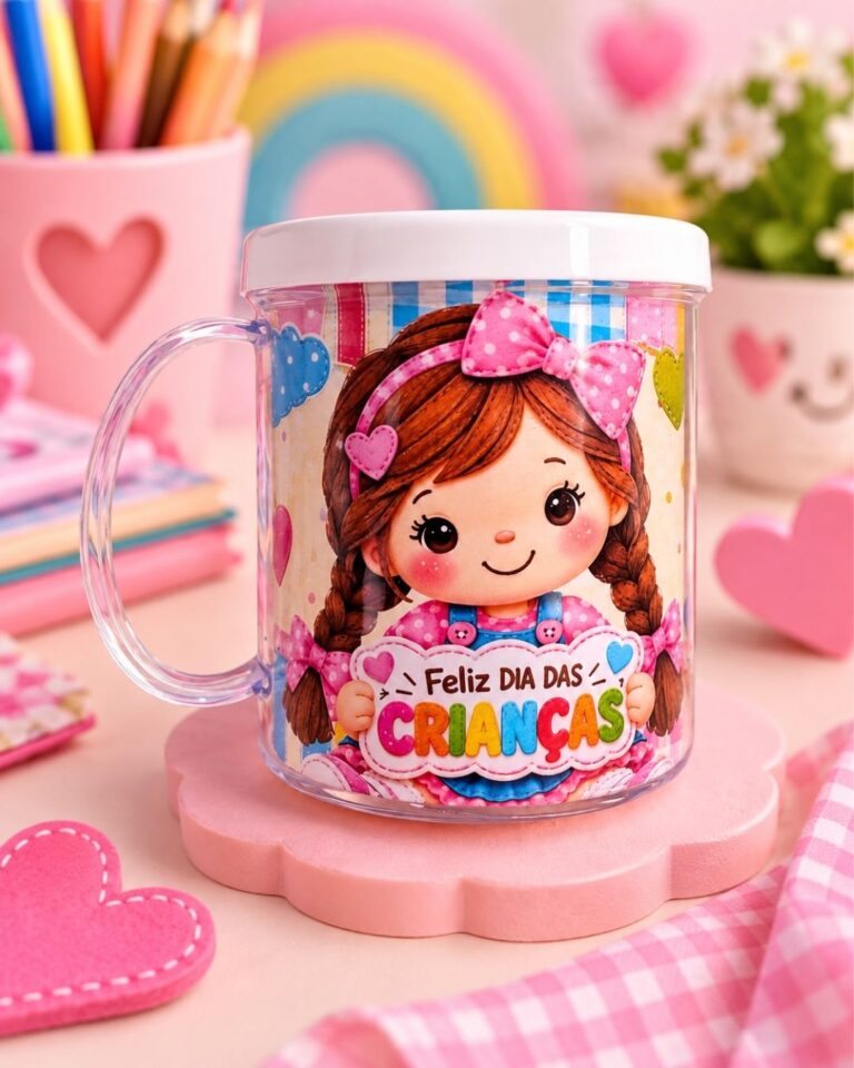 Rótulo Caneca Acrilica Dia Das Crianças